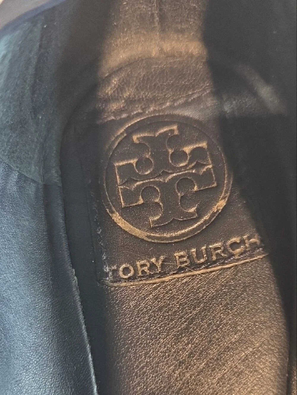 Tory Burch | Caroline 2 Snake Print Ballet Flat Navy/Ivory Sz10